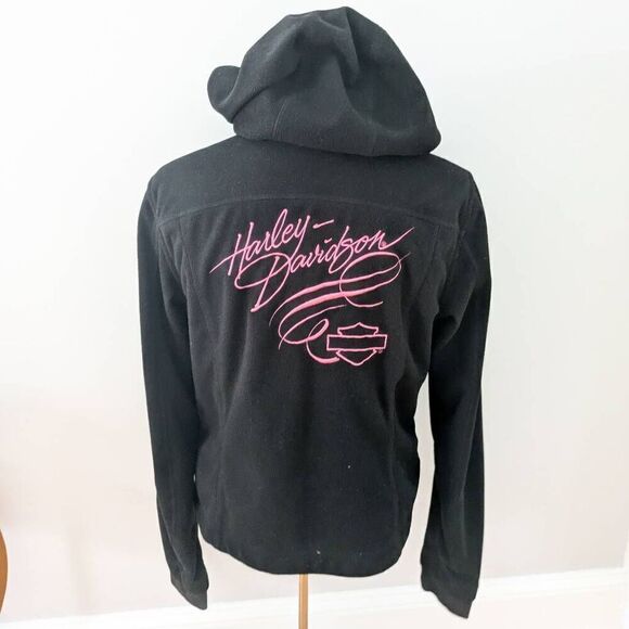 Harley Davidson Pink Breast Cancer Support Hooded Zip Jacket - Picture 1 of 4